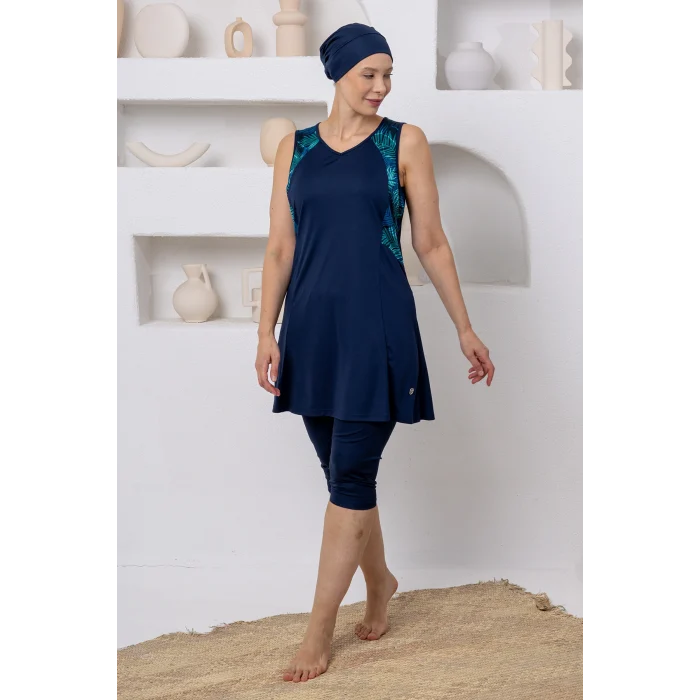 Rozamay 3806 Elowen Likralı Kolsuz Battal Tesettür Mayo