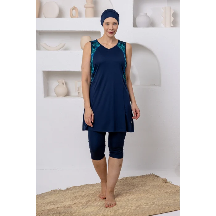 Rozamay 3806 Elowen Likralı Kolsuz Battal Tesettür Mayo