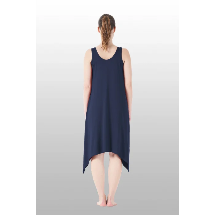Estiva 25233 Kadın Likra Viskon Askılı  Midi Gecelik
