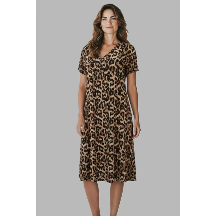 Estiva 25236 Kadın Likra Viskon Kısa Kol Gecelik