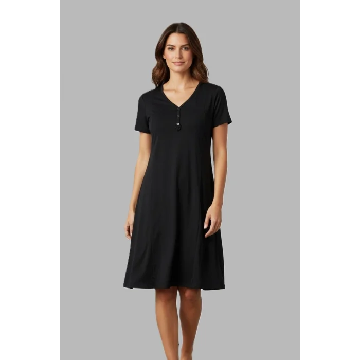 Estiva 25236 Kadın Likra Viskon Kısa Kol Gecelik