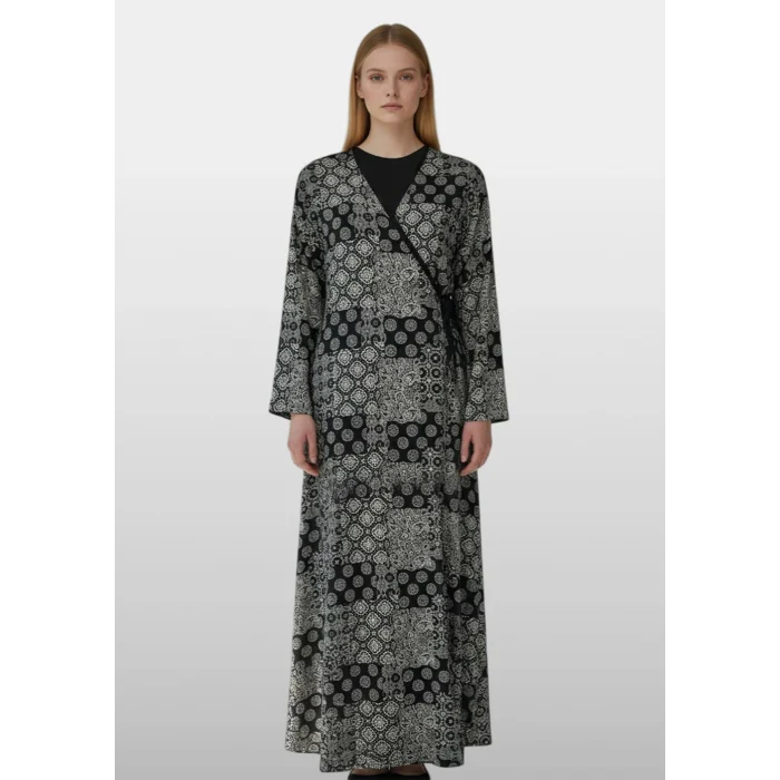 Estiva 25247 Kadın Likra Viskon Uzun Kol Bağlamalı Gecelik