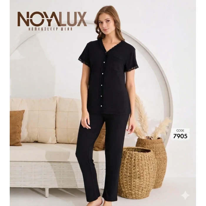 Noyalux 7905 Kadın Önden Dügmeli Pijama Takımı
