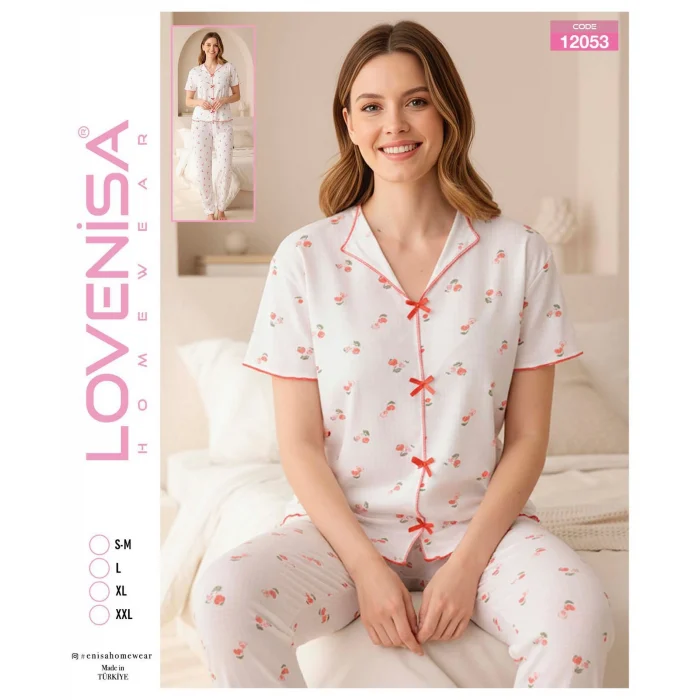Lovenisa 12053 Kadın Kaşkorse Düğmeli Pijama Takımı