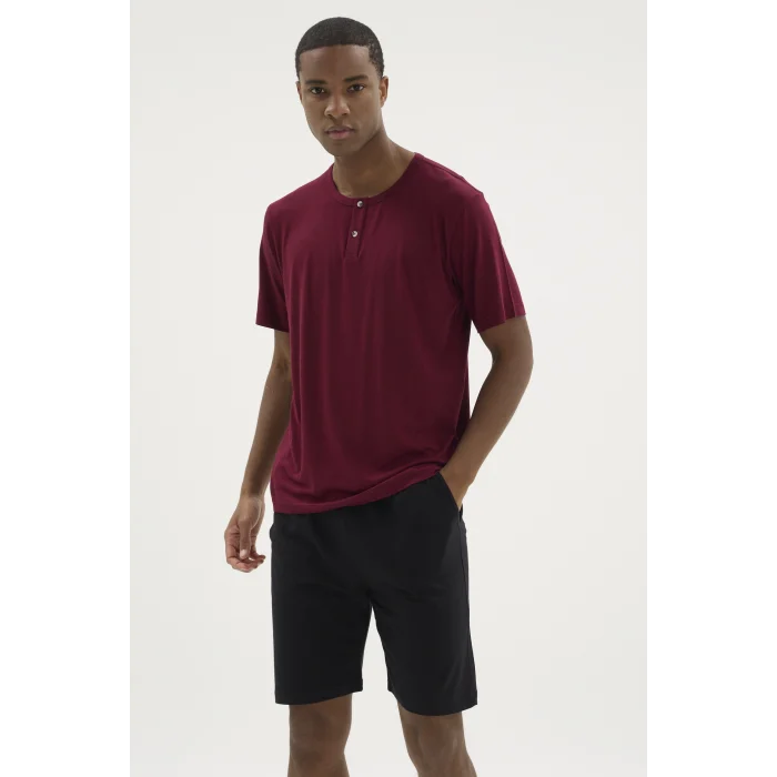 Kocabey ŞT-26213 Erkek Yaka Reçme Şortlu Takım