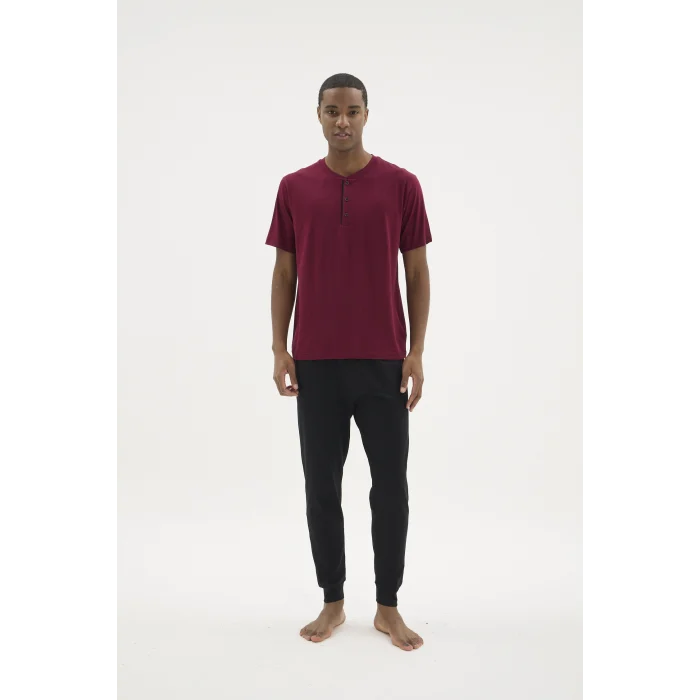 Kocabey KKT-26155 Erkek Midi Yaka Pijama Takımı