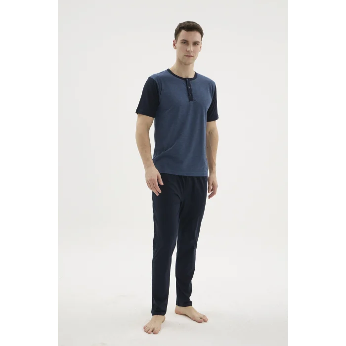 Kocabey 2205 Erkek Battal Midi Yaka Pijama Takım