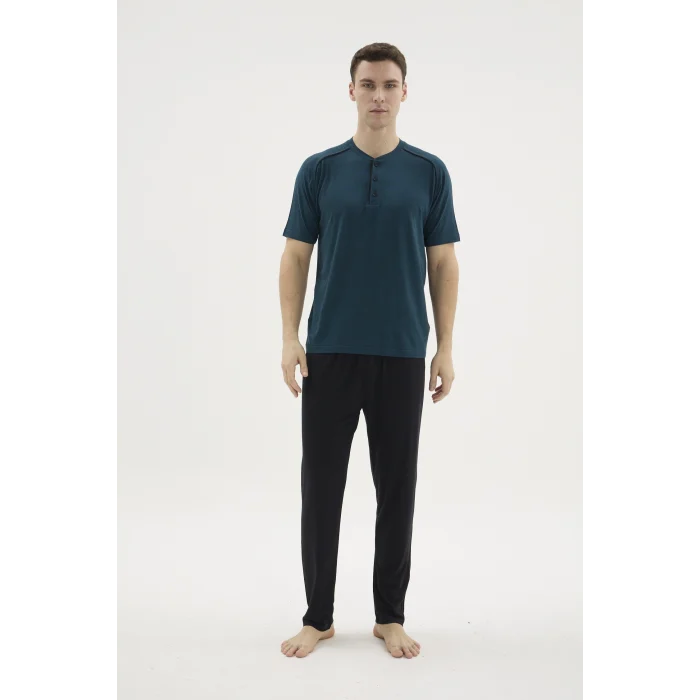 Kocabey KKT-26153 Erkek Midi Yaka Pijama Takımı