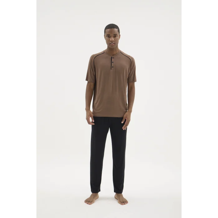 Kocabey KKT-26153 Erkek Midi Yaka Pijama Takımı