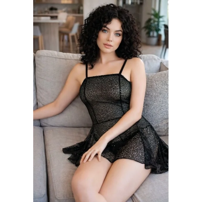 Nightlight 3862-1 Kadın Pullu Mini Seksi Elbise