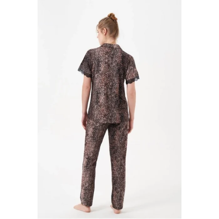 Pjs 29068 Kadın Kısa Kollu Düğmeli Pijama Takım
