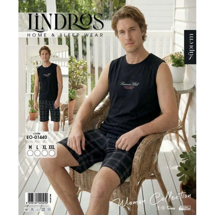 Lindros EO-01440 Erkek Sıfır Kol Süprem Şort Takım