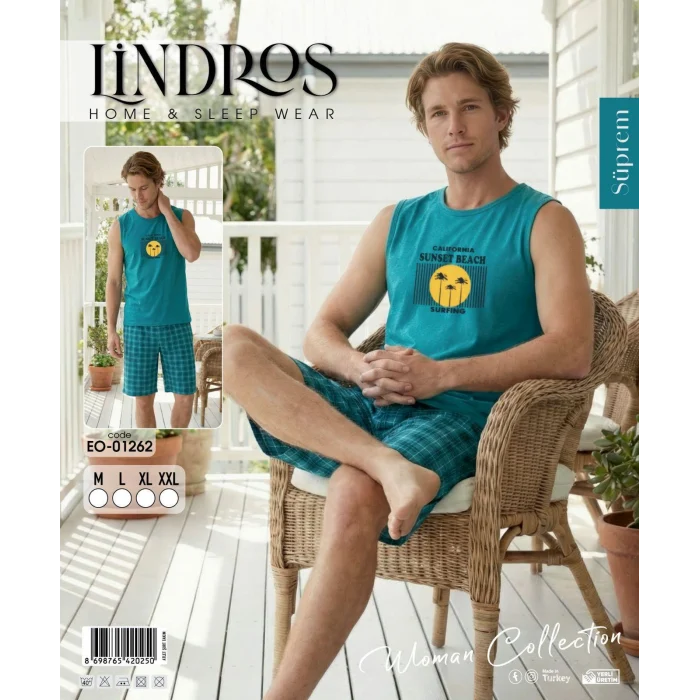 Lindros EO-01262 Erkek Sıfır Kol Süprem Şort Takım