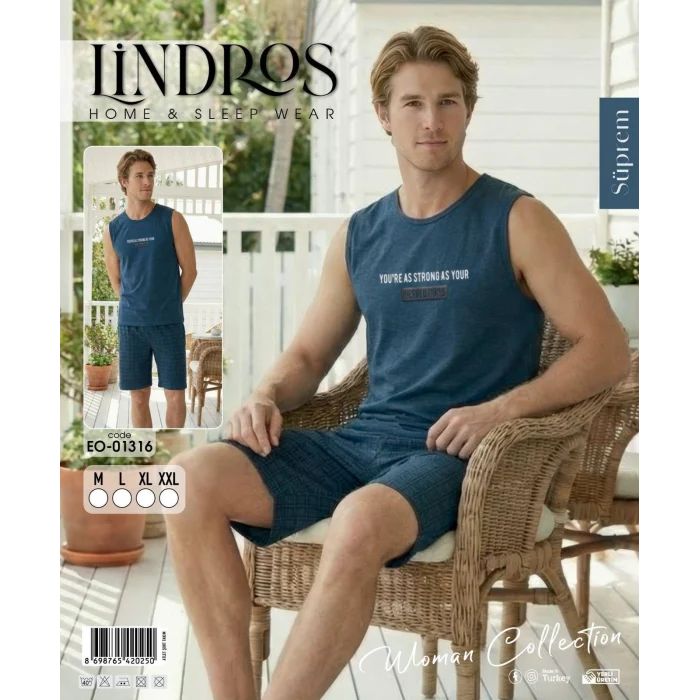 Lindros EO-01316 Erkek Sıfır Kol Süprem Şort Takım