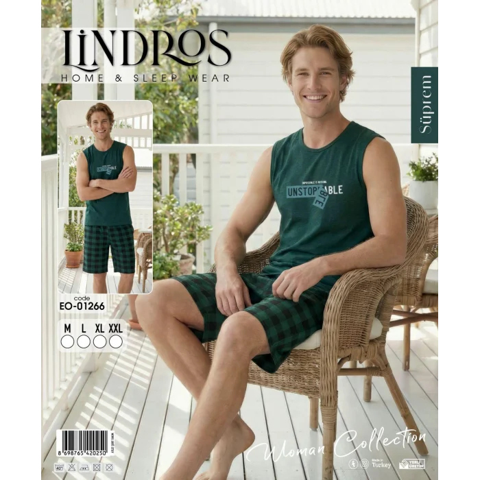 Lindros EO-01266 Erkek Sıfır Kol Süprem Şort Takım