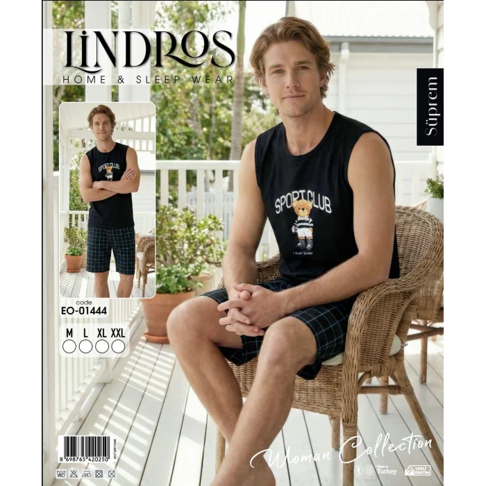 Lindros EO-01444 Erkek Sıfır Kol Süprem Şort Takım