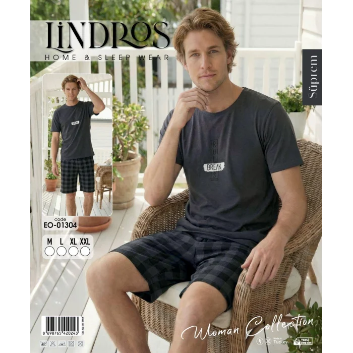 Lindros EO-01304 Erkek Kısa Kol Süprem Şort Takım