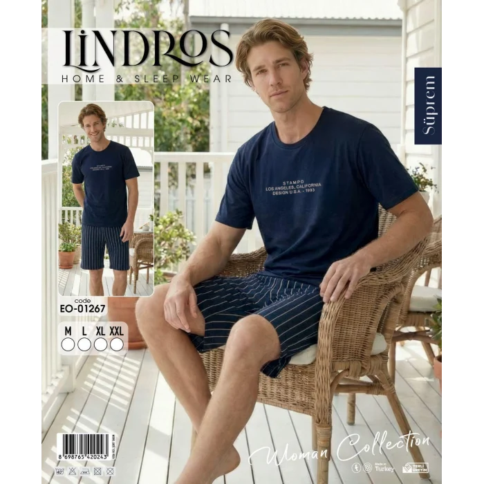 Lindros EO-01267 Erkek Kısa Kol Süprem Şort Takım