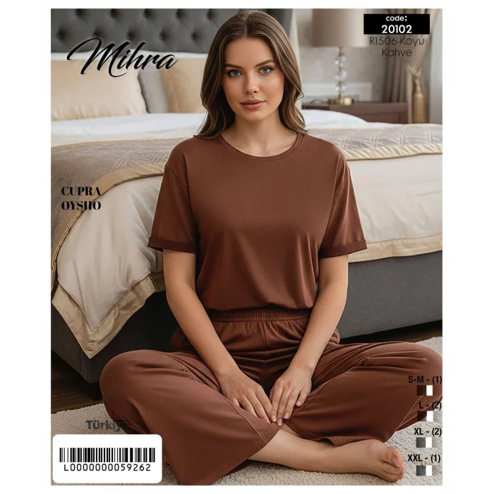 Mihra 20102 Kadın Oysho Kısa Kol Pijama Takımı