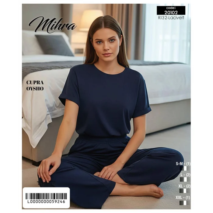 Mihra 20102 Kadın Oysho Kısa Kol Pijama Takımı