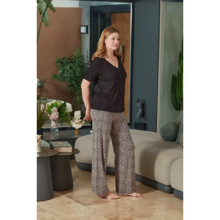 Aqua 26683 Kadın Önü Düğmeli Kısa Kol Pijama Takım