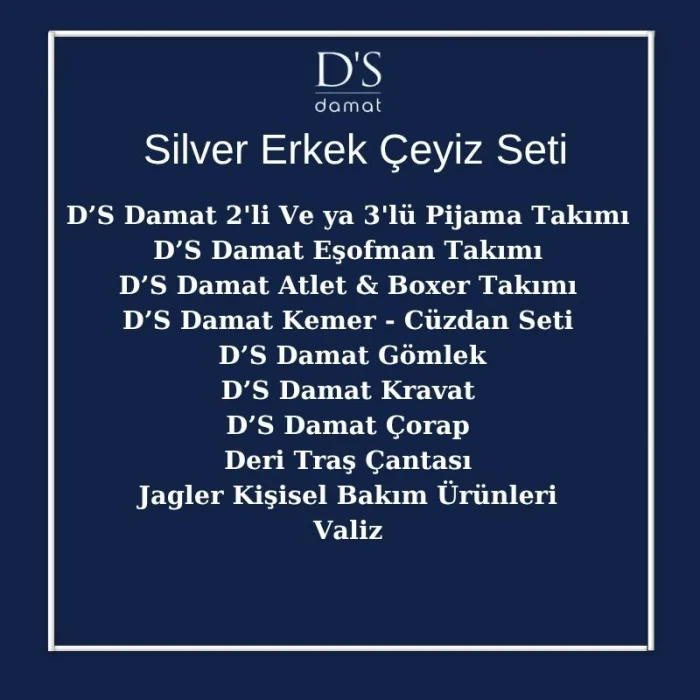 DS Damat 18 Parça Erkek Silver Çeyiz Paketi