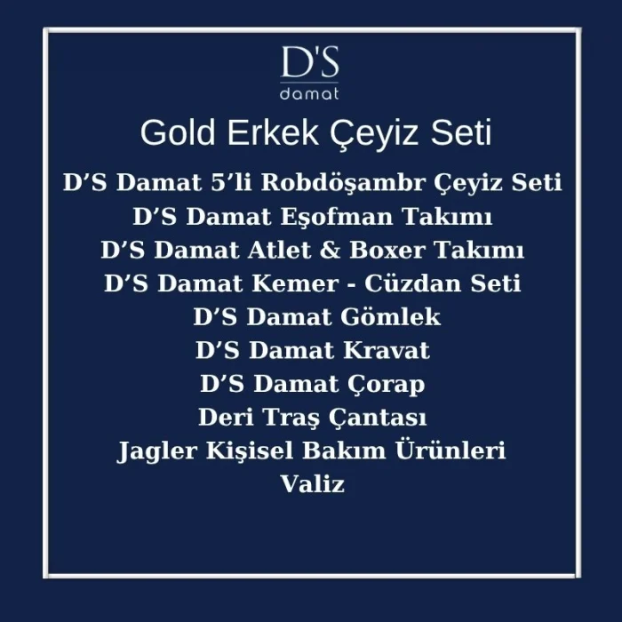 DS Damat 23 Parça Gold Erkek Çeyiz Seti Paketi