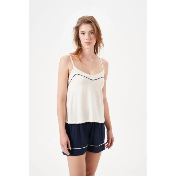 PJS 29021 Kadın İp Askılı Şort Takım