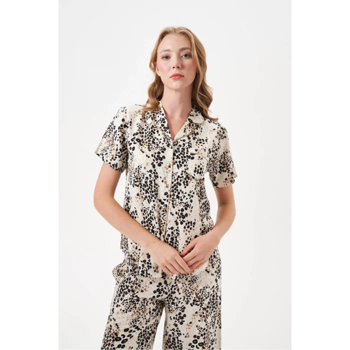 PJS 29049 Kadın Düğmeli Pijama Takım