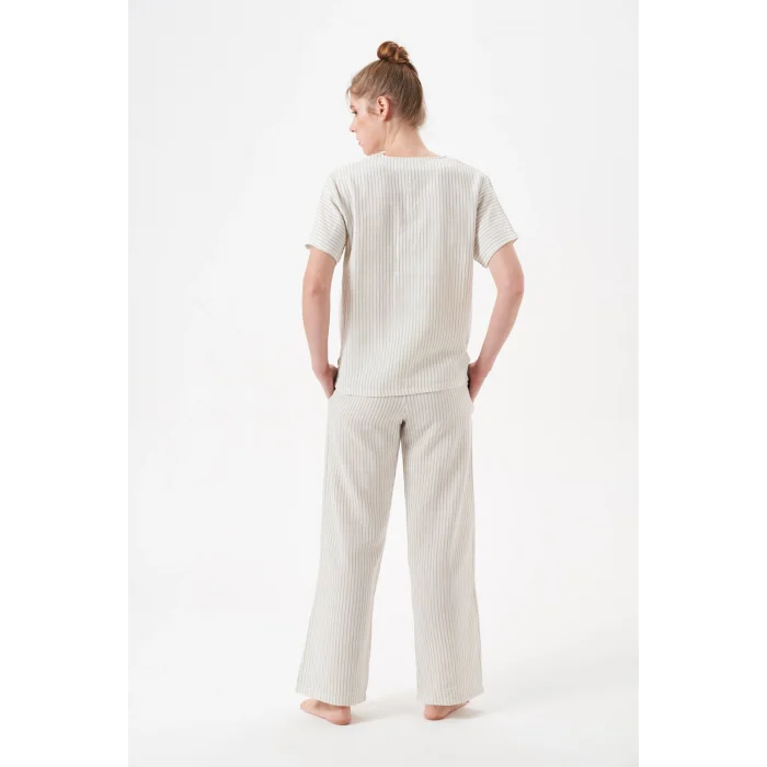 PJS 29098 Kadın Düğmeli Pijama Takım