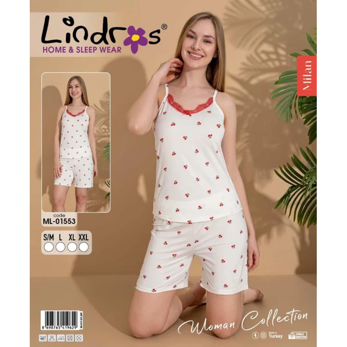 Lindros ML-01553 Kadın Askılı Şortlu Takım