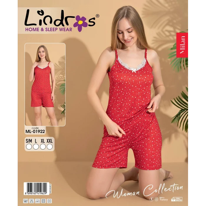 Lindros ML-01922 Kadın İp Askılı Şort Takım