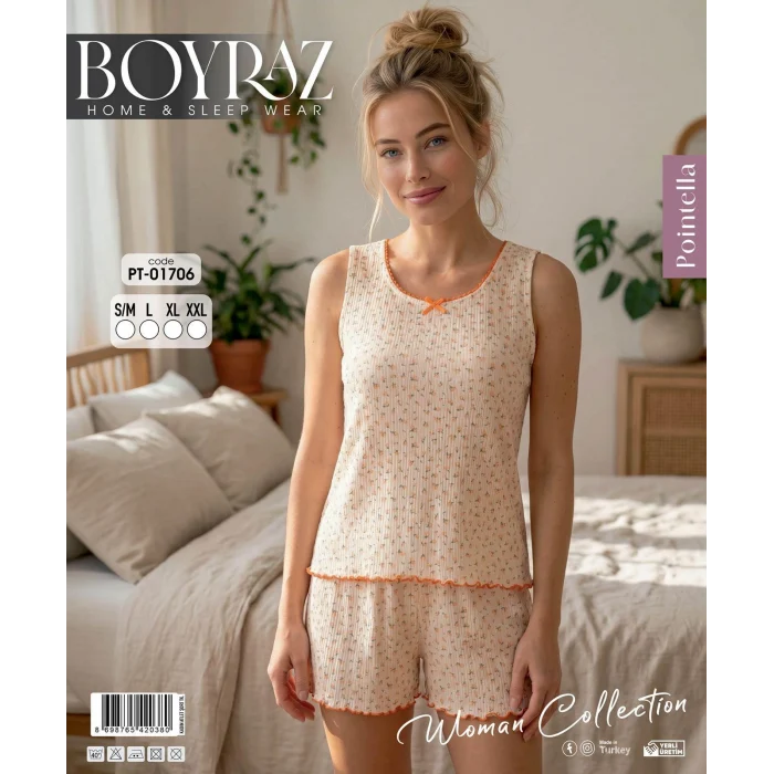 Boyraz PT-01706 Kadın Pointella Şortlu Takım