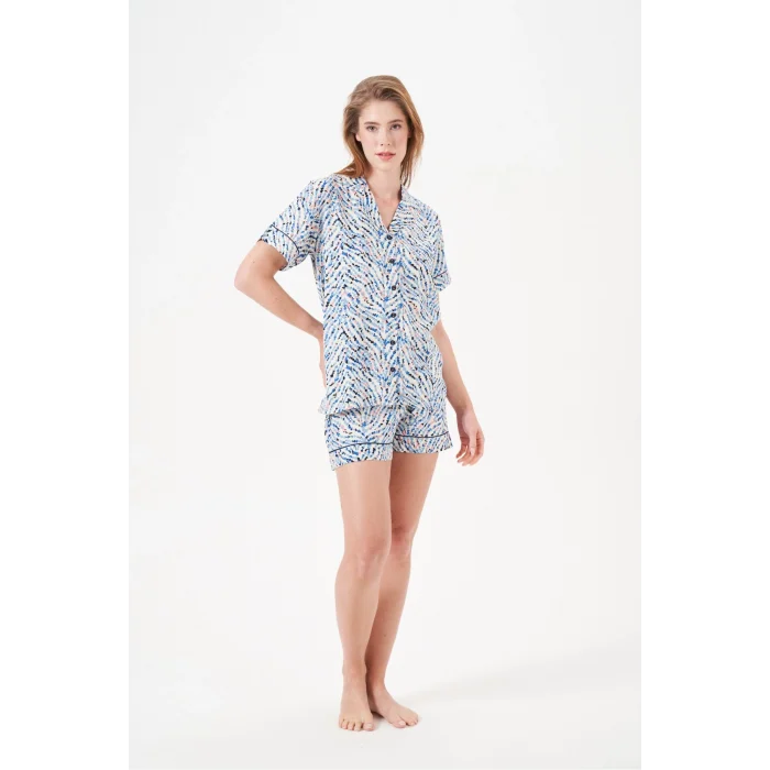 PJS 29012 Kadın Düğmeli Şort Takım