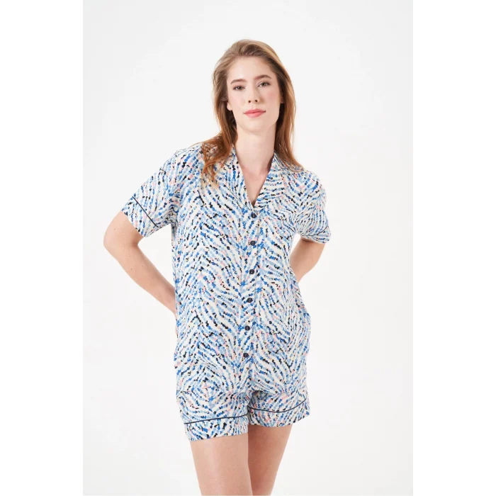 PJS 29012 Kadın Düğmeli Şort Takım