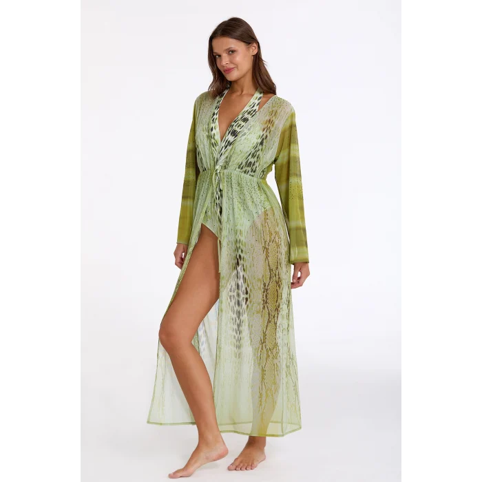 Argento 2106-3025 Kadın Önü Açık Uzun Kaftan