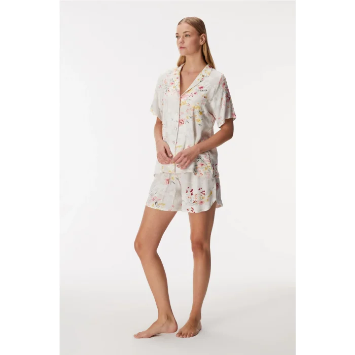 Anıl 11355 Kadın Kısa Kol Gömlek ve Şort Takım