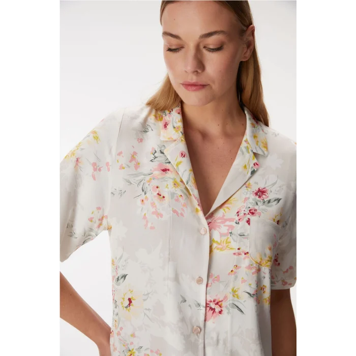 Anıl 11355 Kadın Kısa Kol Gömlek ve Şort Takım