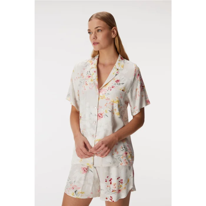 Anıl 11355 Kadın Kısa Kol Gömlek ve Şort Takım