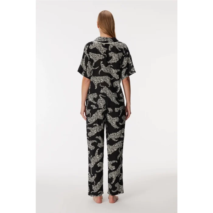 Anıl 11389 Bayan Kısa Kol Gömlek ve Pantolon Takım