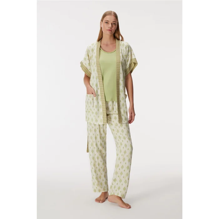 Anıl 11421 Kadın Sabahlık, Atlet ve Pantolon Takım