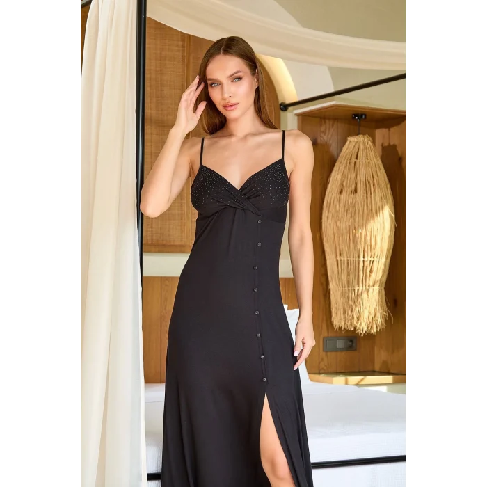 Aqua 25587 Kadın Kruvaze Yaka Gecelik