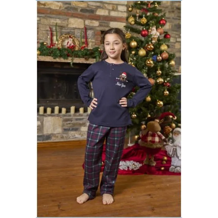 Aqua 26454 Yılbaşı Temalı Kız Çocuk Pijama Takım