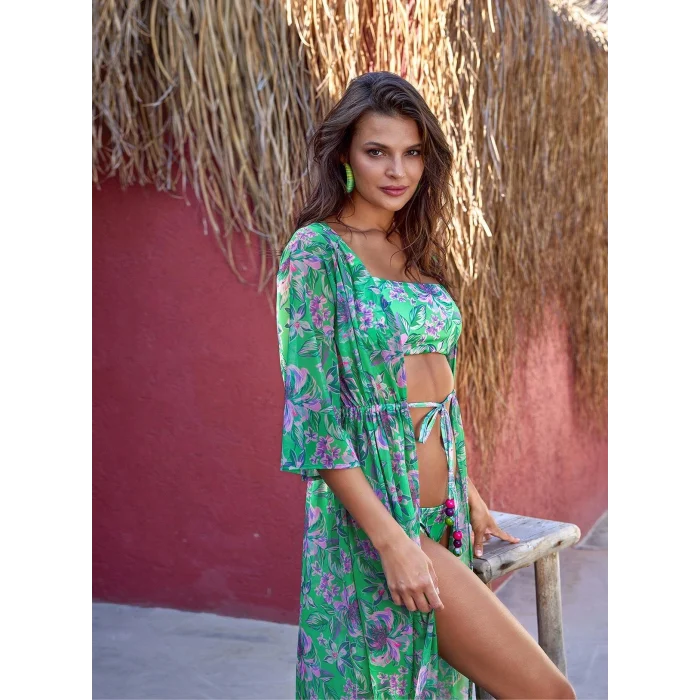 Argento 2106-3014 Kadın Önü Açık Uzun Kaftan