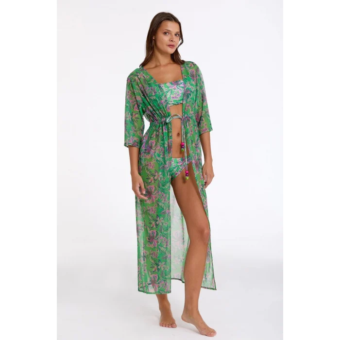 Argento 2106-3014 Kadın Önü Açık Uzun Kaftan