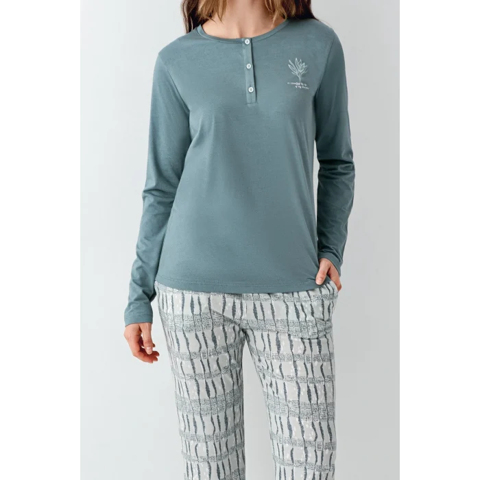 Arnetta 3406-X Kadın Battal Uzun Kol Pijama Takım