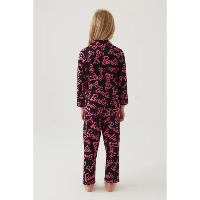 Barbie 1767-3 Kız Çocuk Gömlek Pijama Takımı