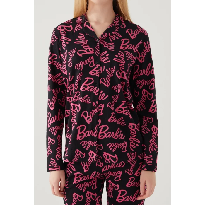 Barbie 1767-S Kadın Gömlek Yaka Pijama Takımı