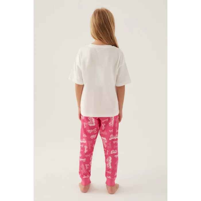 Barbie L1704-G Kız Çocuk Kısa Kol Pijama Takımı