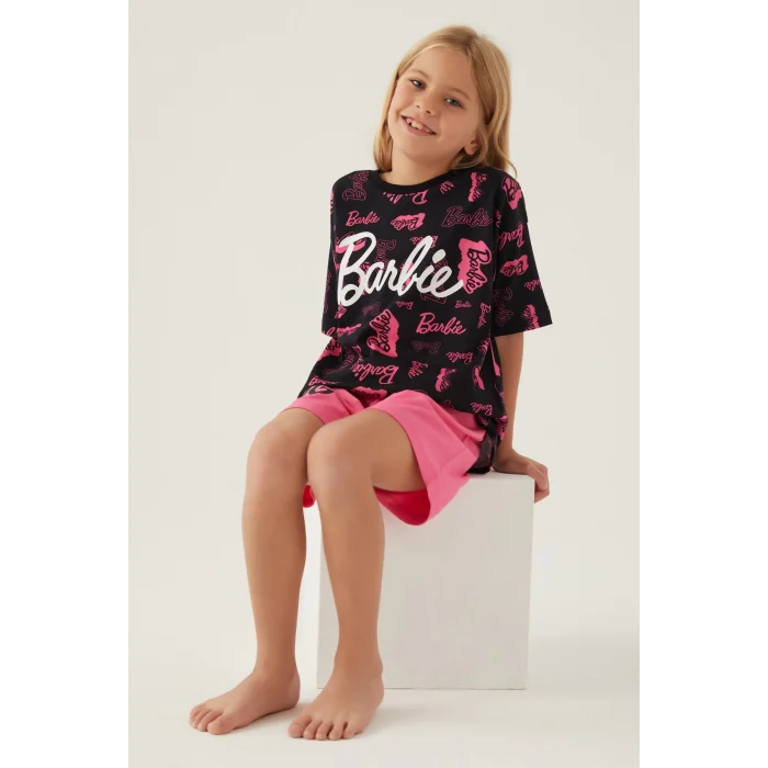 Barbie L1705-G Kız Çocuk Şort  Pijama Takımı